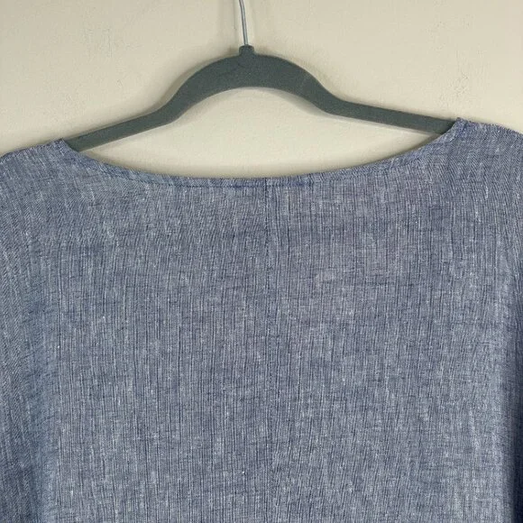 Cynthia Rowley Linen Blend Top Womens XLarge Pleated Coastal Beach Capsule Tunic - Picture 8 of 12